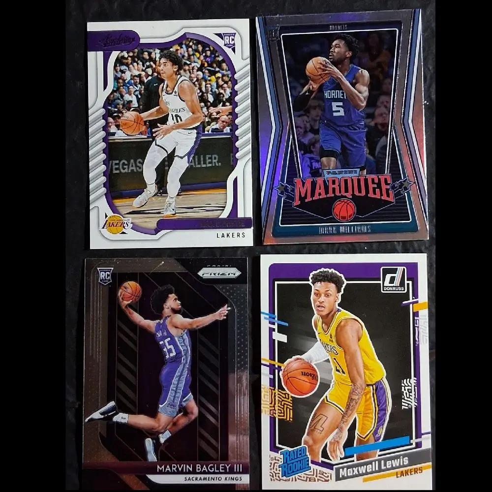 Basketball Rookies Four Card Lot Featuring Marvin Bagley III & Maxwell Lewis Collectible Trading Cards