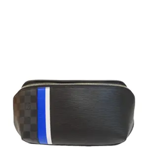Pre-owned Louis Vuitton leather Travel Bags Epi Damier Graphite Bumbag in Black