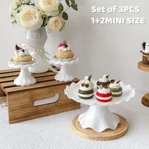 Mini Cake Stand Set Of 3 Plastic Cupcake Holders For Dessert Table Round Dessert Stands For Party Wedding Birthday Celebration Baby Shower Anniversary