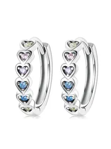 Valentine's Day Outfit Women's 1 Pair Heart & Artificial Zircon Decor Hoop Earrings, Heart Earrings for Women Girl Party Daily Use Wedding Engagement, Heart Shaped Earrings