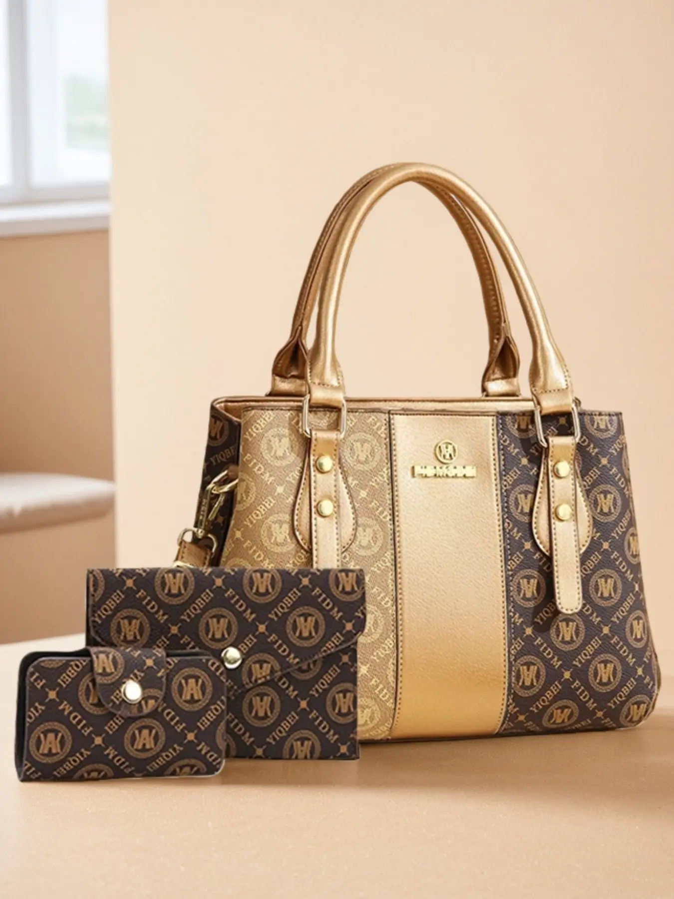 Women's High-Quality Handbag Set, Fashion Print Bag Trio, Large Capacity Crossbody Bag, Luxurious Women's Purse Gift for Mother's Day