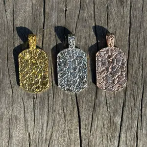 .925 Silver Nugget Charm Pendant - Birthday Gift - Rose Gold Pendant - Yellow Gold Pendant - Unisex Gift - Gift For Him Her