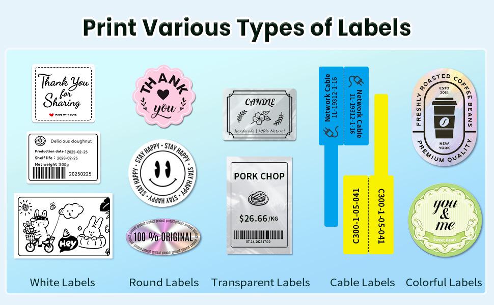 Label Maker Machine with Tape, Wireless Bluetooth Label Maker Sticker Printer for iOS, Android, Windows, Mac, Chromebook, Portable Thermal 2 Inch Label Printer for TT Shop, Etsy, Shopify and Local Small Business, Barcode, Address, Logo, Clothing