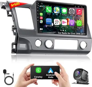 2G+64G Android Radio for【Honda Civic 2006 2007 2008 2009 2010 2011】with CarPlay and Android Auto 10.1 Inch Touch Screen Radio, HiFi Sound, FM Radio