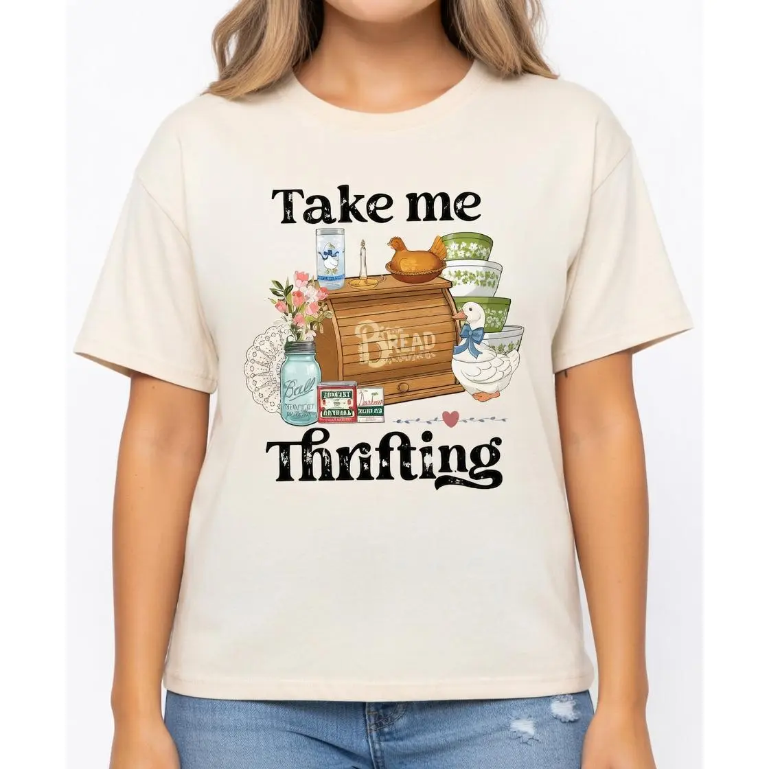 Take Me Thrifting Shirt - Sustainable Fashion & Thrift Lover Graphic Tee - Vintage Style Thrifting Outfit & Gift For Thrifter Unisex T-Shirt