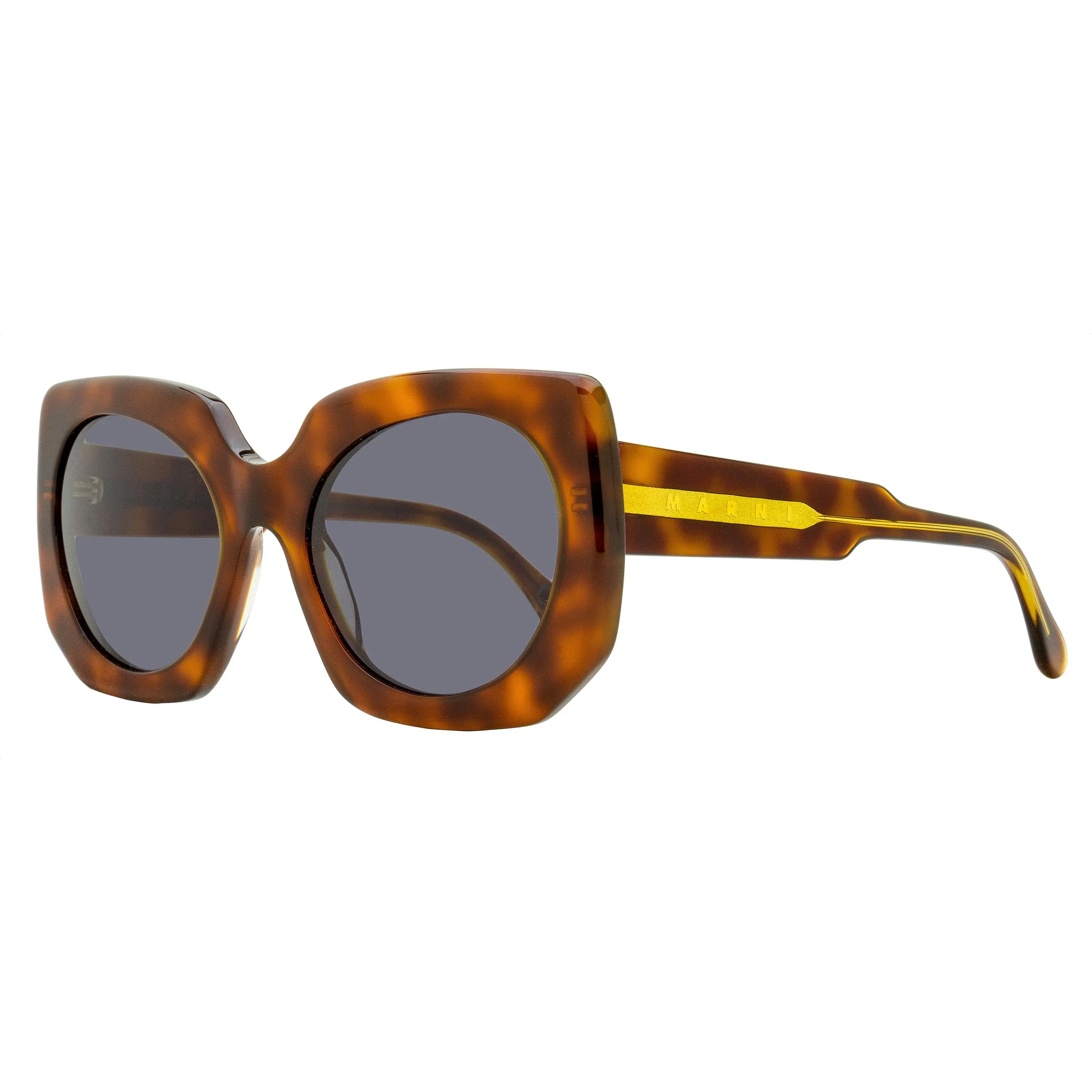 MARNI Bold Frames Full Rim Women's Fashionable Female Square Sunglasses, Jellyfish Lake BZU Blonde Havana, 56mm, Bold Frames Women's Sunglasses