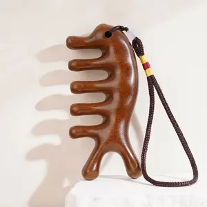 Wooden Acupoint Massage Comb for Comfort Body Care Full Body Use 100% Natural Handmade Sandalwood Wide Tooth Hair  Guasha Tool  Face Lifting full body relaxation  Travel Massager full body relaxationfull body relaxation  Travel Massager b sleek results