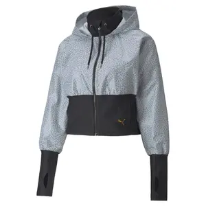 PUMA Womens Train Ultra Woven Knit Jacket Training Athletic Outerwear Casual - Grey
