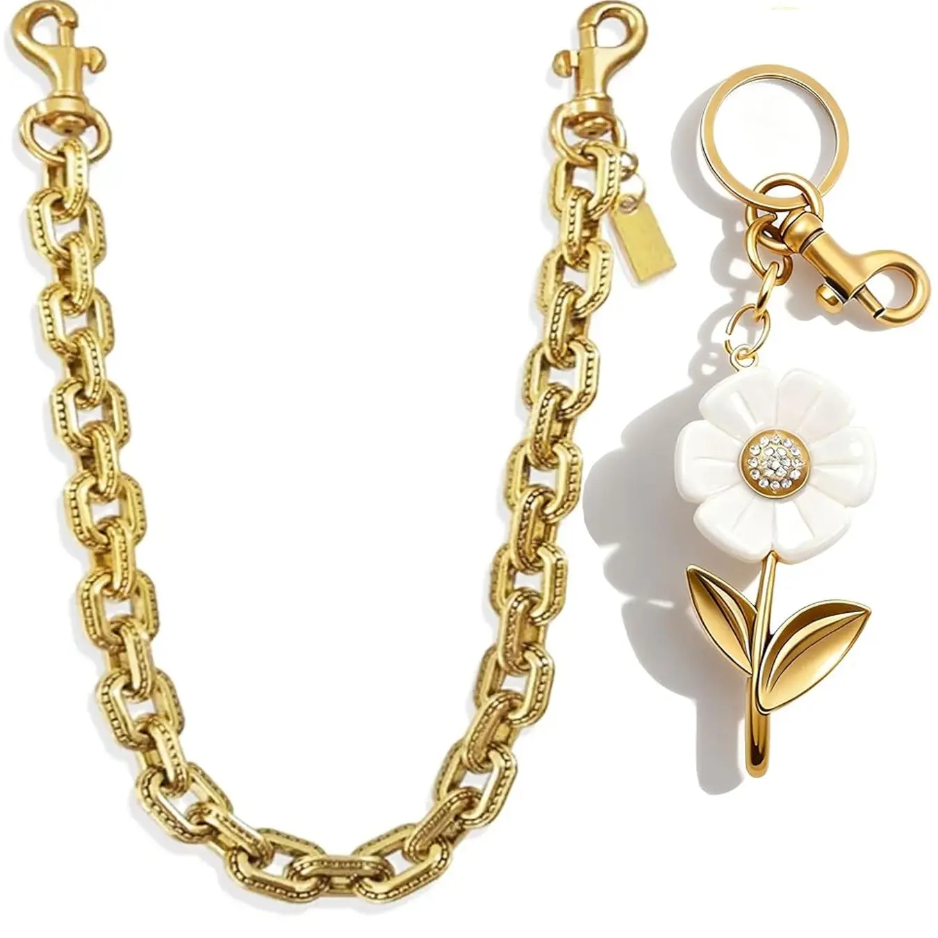Chain Charm for Handbag, Purse Wallet &Pants Chain Jean Chains, Vintage Bag Strap Chains Extender Decoration Accessory, Bag Decorative Chain