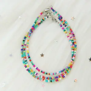 Rainbow seed beaded anklet/bracelet