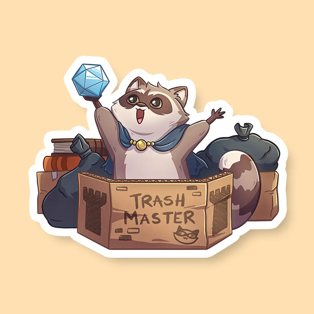 Dungeon Master D&D Raccoon Sticker