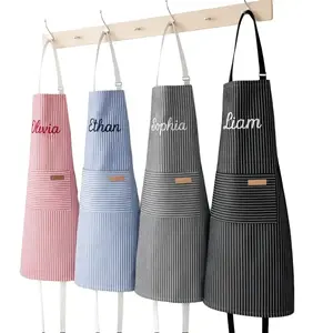Custom Embroidered Adult Apron with Pockets,Personalized Cooking & BBQ Kitchen Apron, Hostess Gift Idea, Home Chef Gift