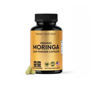 Moringa Powder Capsules 60 Ct - Vegan - Best Superfood for Immune Support, Energy, Antioxidants, Vitamins & more for Smoothies, Drinks, Tea