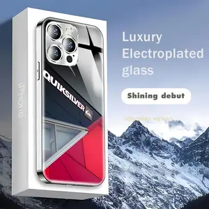 Surf Brand LOGO Quiksilvers Cool Phone Case Cover For Iphone 17 16 15 14 13 12 Pro Plus Max New Electroplated glass Case