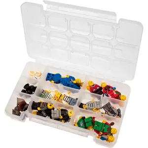 Plastic Portable Parts Storage Case for Hardware and Crafts with Hinged Lid and 4 Adjustable Dividers, Small Clear, 8-3/8-Inch x 5-Inch x 1-5/8-Inch