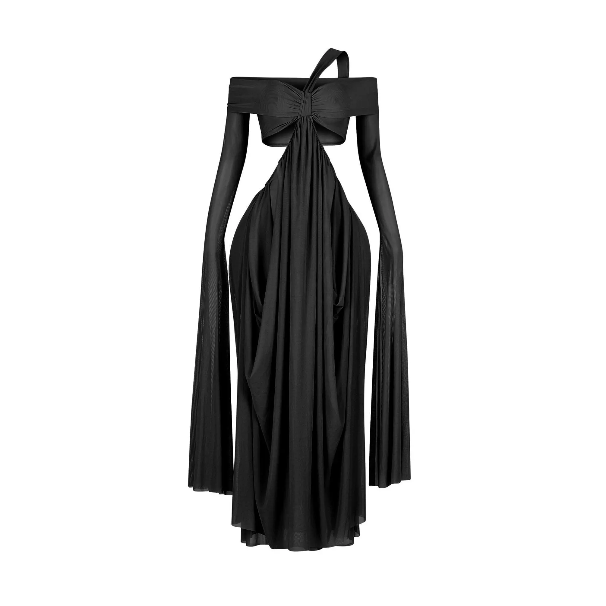 mesh insert maxi dress Cut Out Sequin Mesh-insert Maxi Dress In Burgundy – IULOVER