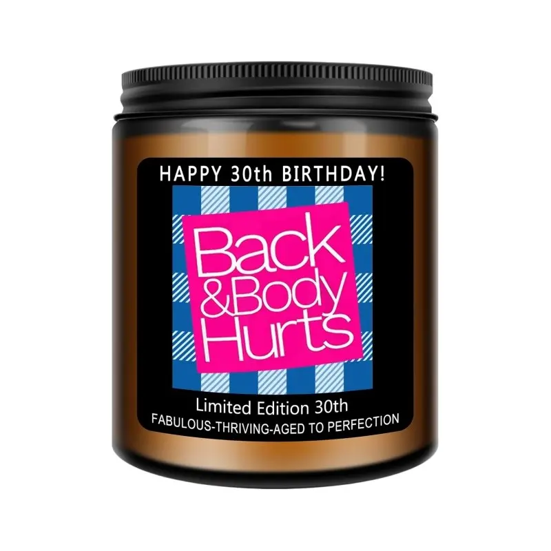 30th Birthday Decorations Gifts for Her Him, Happy 30th Birthday Floral Candle Gift for Women Men, Funny 30 Years Old Ideas- Lavender Scented Aroma Candles
