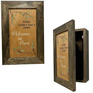 Wooden Gun Safe Wall Mountable Decoration Every Family Has a Story Welcome to Ours Decorative Metal