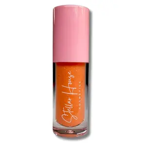 Orange Cupcake Lip Gloss Rose Gold Shimmer - Butter LipGloss- “Sunbeam Dream” Smoothing Mango Butter- Non sticky-Moisturizing Coconut Oil Vegan - Cruelty Free - Glossy- Moisturizer - Lip Care Hydrating- Hibiscus- Lemon Oil Infused Brightening