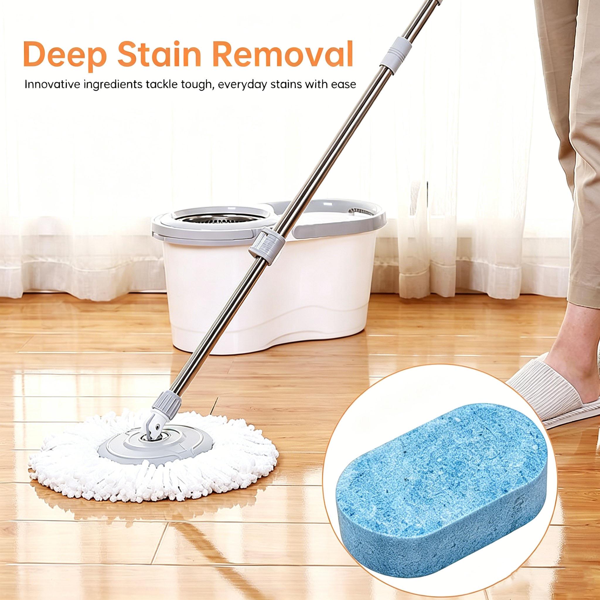Household Floor Cleaner Tablets, 12-Pack Lemon Home Cleaning Supplies - Safe for Mop Use on Wood, Tile, Marble, Quick Dry, No Residue Household Cleaning Products