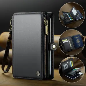 Multi-Functional Passport Protector - Convenient Document Holder, Multi-Card Travel Organizer  [ Travel Passport Box] Passport Clip - Travel Box Wallet with Wristband and and Zipper, Suitable for Both Men and Women Passport Cover