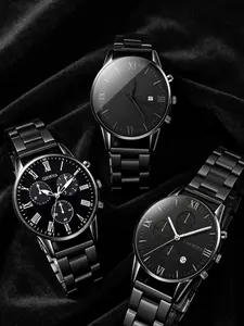 Classic Business Style Quartz Analog Watch Set, Fashionable and Simple Watches, Suitable for Daily Wear or As A Gift for Friends