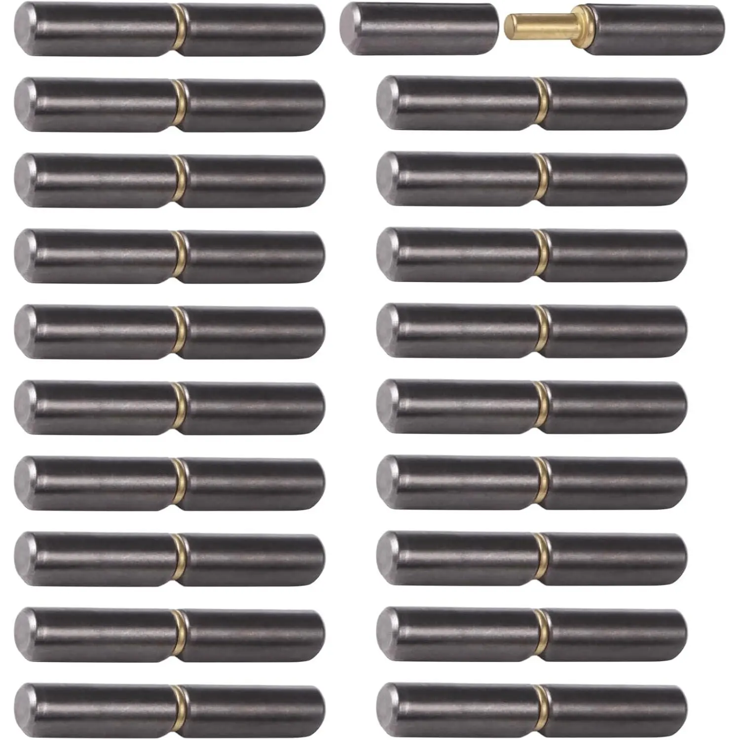 20 PCS Weldable Barrel Hinges, 2-1/4 in Weld On Door Hinges, Heavy Duty Metal Detachable Hinge for Swing Doors, Windows, Trailer Ramps, Trailer Gates