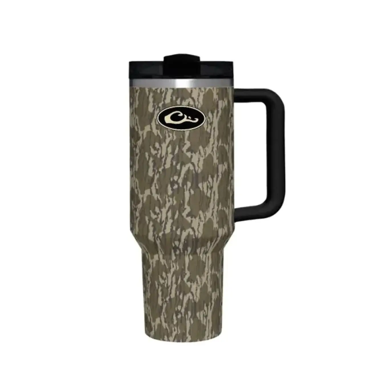 Drake Hunting Bottomland Camo 40oz Tumbler, Tree Bark Camouflage Cup, Insulated Tumbler with Handle, Stainless Steel Travel Mug, Hunting Camo Water Bottle, Leakproof Coffee Cup, Outdoor Camping Drinkware, Hot Cold Cup, Hunter Gift for Men