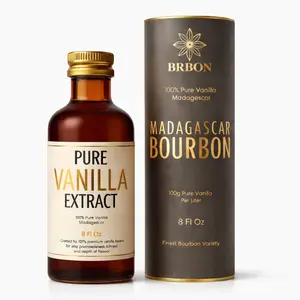 BRBON 8oz Pure Vanilla Extract | Made from Premium Madagascar Bourbon Vanilla Beans | Pure Extract Perfect for Baking, Cooking & Desserts | Non-GMO, Gluten-Free, Vegan & Kosher | 8oz. Bottle