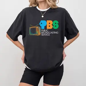 Comfort Colors Retro Public Broadcasting Service Tee, Vintage PBS Logo T-shirt, 70s 80s Nostalgia Shirt for Classic TV Fans