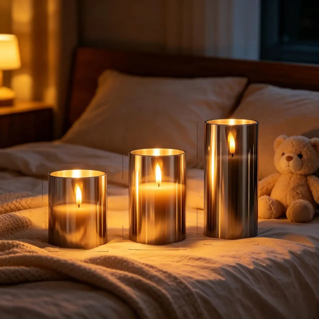 3-Piece Flameless LED Candle Lights Set, Ambient Decor Lighting, Remote Control & Timer, Battery Powered, Ideal for Home Decor, Weddings, Holidays, Parties