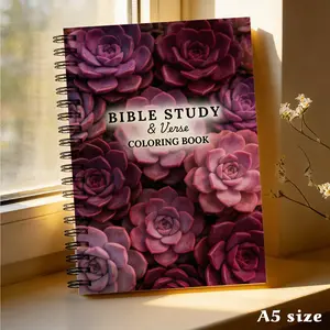 Bible Study & Verse Coloring Book – Devotional Planner Notebook, A5 Size, Bible Reading Plan, Daily Scripture, Prayer Record & Faith Reflection Prompts | Perfect for Personal Devotion, Meditation
