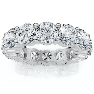6 3/4 Ct Diamond Eternity Wedding Ring 14k White Gold Lab Grown