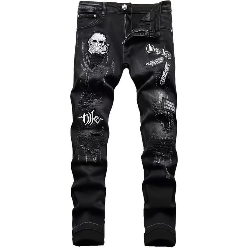 Men's Washed Slight Stretch Regular Fit Casual Jeans Men's Ripped Skinny Jeans with Zippers Men's Straight Leg Light Wash Jeans Slim Fit Distressed Denim Shorts Men's Light Stretch Slim Straight Jeans loose fit denim pant
