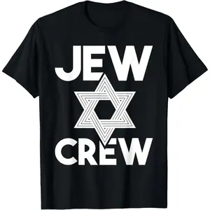 Unisex style T-shirt,Jew Crew - Jews Jewish Hebrew Israel Israelite Star Of David T-Shirt Birthday Casual Clothes Coat Menswear Fabric Soft Short Tshirt t shirts women vintage graphic tees oversized tshirt women baby tee t shirts for women