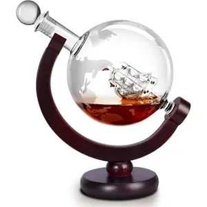 Whiskey Decanter for Men, Whiskey Globe Decanter for Liquor, Bourbon, Vodka, Cocktails, Scotch liquor decanter for Men Father's Day Anniversary Unique Gifts - 850ml