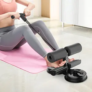 Portable sit-up bar with 2 strong suction cups and adjustable tripod - Tension rope fitness equipment for abdominal, core, arm, and leg training - Home gym fitness gear for women/men, anti-slip design, compact exercise tool