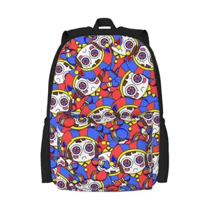The Amazing Digital Circus Backpack, Pomni Print Casual Daypack, Lightweight Breathable Shoulder Bag for Adults Teens, School Travel Work