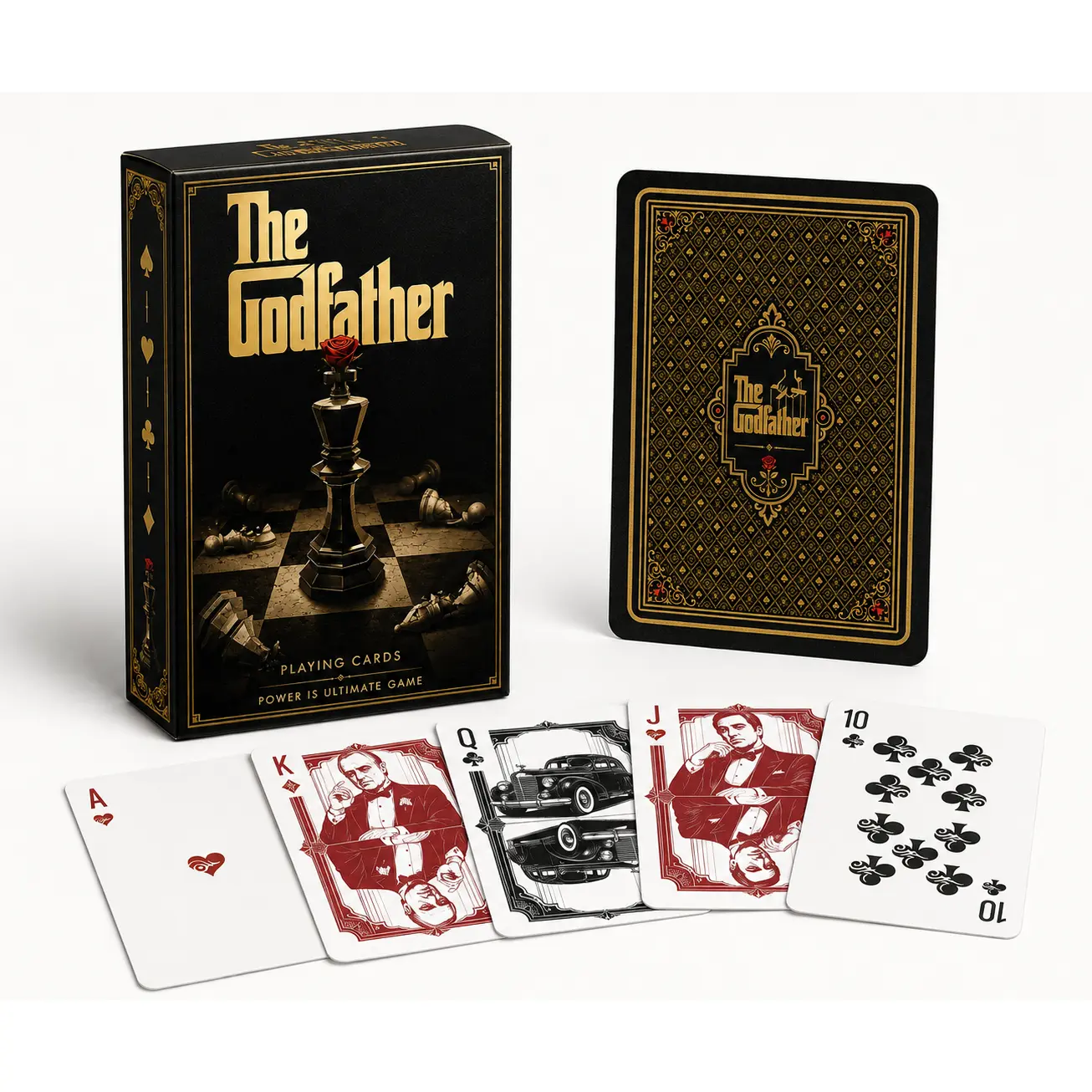 The Godfather Playing Cards Deck, Vintage Mafia Poker Cards, Collectible Gift for Movie Fans