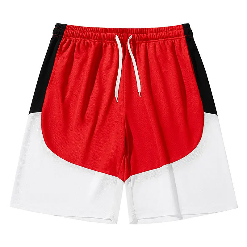 Men’s color-block athletic shorts, slightly stretchy, breathable, quick-drying, sporty casual for running, hiking, beach, and outdoor activities