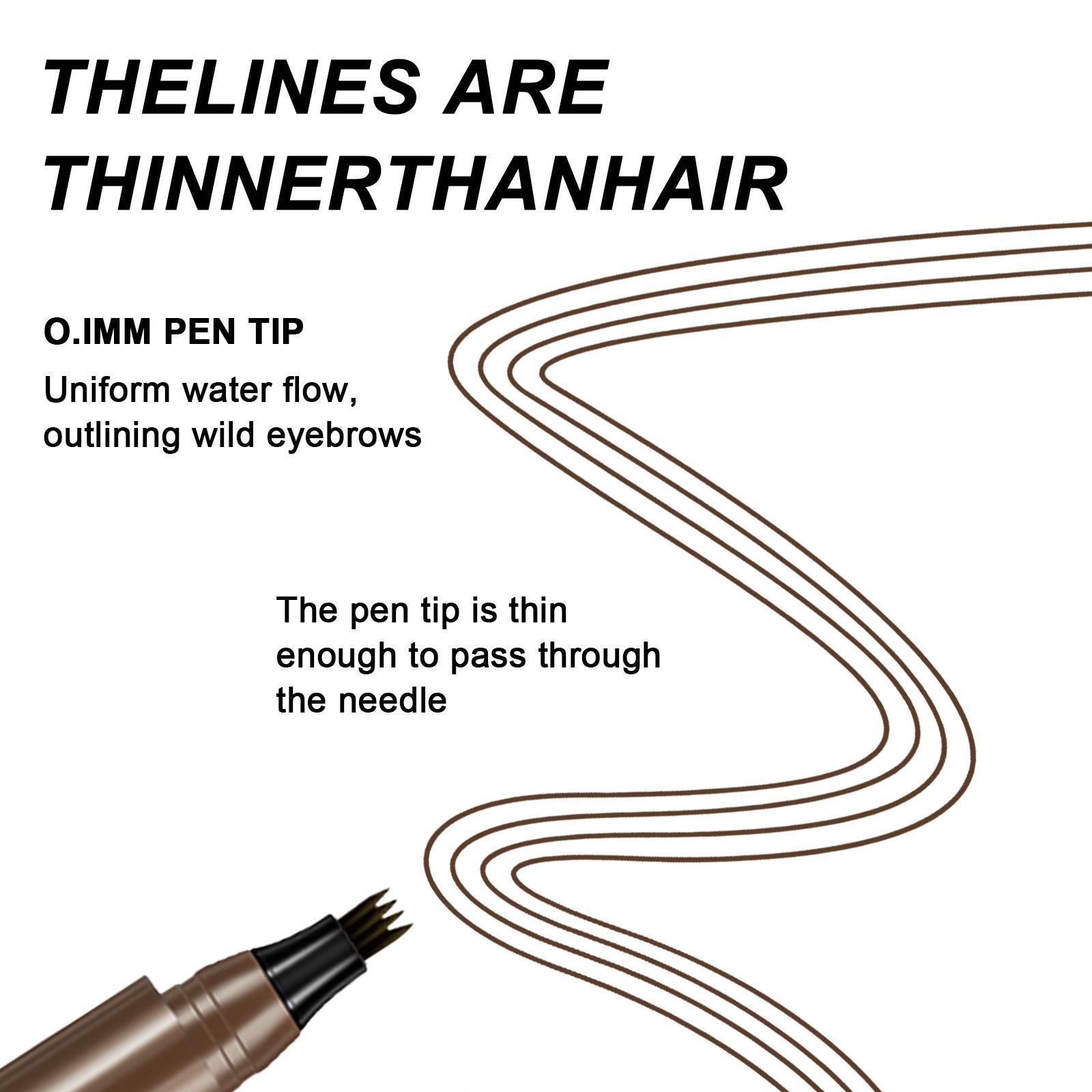 BOGO FREE 2-Pack 02# Dark Brown 4D Brown Waterproof Microblading Eyebrow Pencil – Dual-Tip Design with Hair-Like Brush for Defined, Smudge-Proof All-Day Brows Brow Pencil