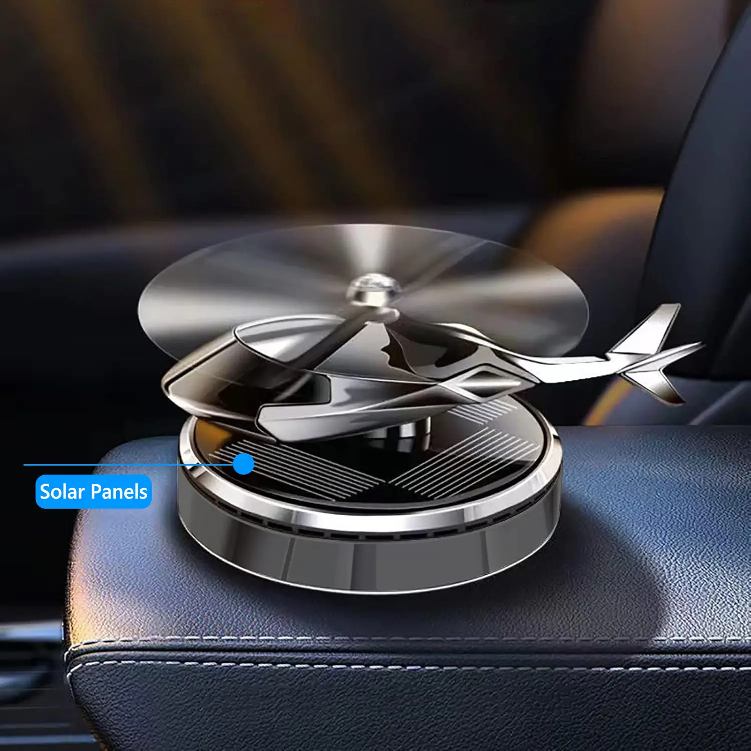 Helicopter Shaped Car Air Fresheners, Solar Helicopter Car Aromatherapy, Rotating Solar Powered Car Freshener for Car Decor, Car Interior Dashboard De