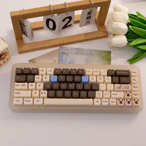140 Key Siamese Cat Keycaps, Pbt Material, Dye Sublimation, Mao Profile, Compatible with Mx Axis, Fits Keyboard Models 61/64/68/87/96/104/108