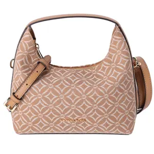 Pre-owned MICHAEL KORS Jacquard Crossbody Bags Ember Small Shoulder Crossbody Bag MK Deer Tan Multi
