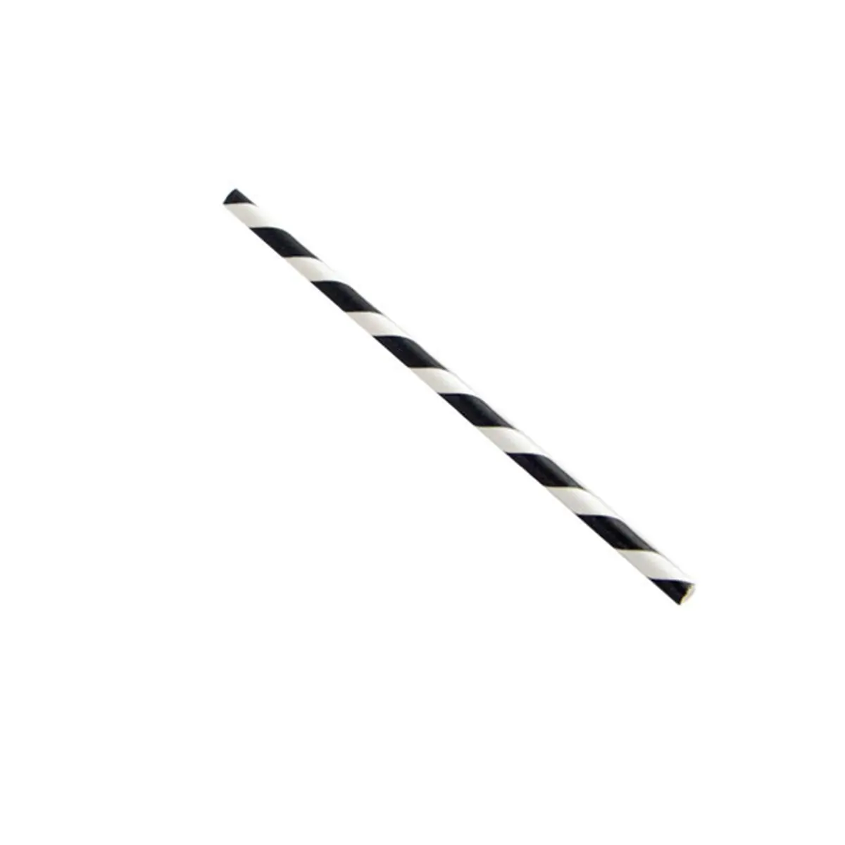 Packnwood 210CHP14BLKT Black Striped Cocktail Paper Straws - 0.2x5.7", Coated with Bees Wax, Biodegradable, Ok Compost, for Kitchen, Bar Utensils, Party Use