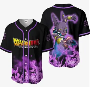 Unisex DragonBall Z Baseballs Jersey, Beerus Goku Baseball Jersey, Goku Jersey, Goku Gogeta Shirt, Anime Lover