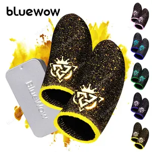 BlueWow SharkKing SilverFiber Mobile Gaming Finger Sleeves Ultra-Soft High Sensitivity Sweat-Proof 20 Count Individual Packing Compact Portable 0.3mm Thin Fabric for Gamers
