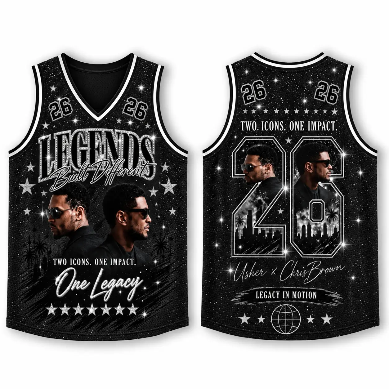R&B Legends Inspired Tank Top Jersey | Custom Bling Effect Music Jersey