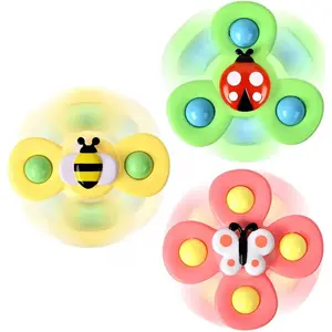 3PCS Suction Cup fidget Spinner Toys for 1-2 Year Olds - Spinning Baby Toys for 12-18 Months, Sensory Toddler Toys 1-3, Easter Basket Stuffers & Gifts for 1 Year Old Girls