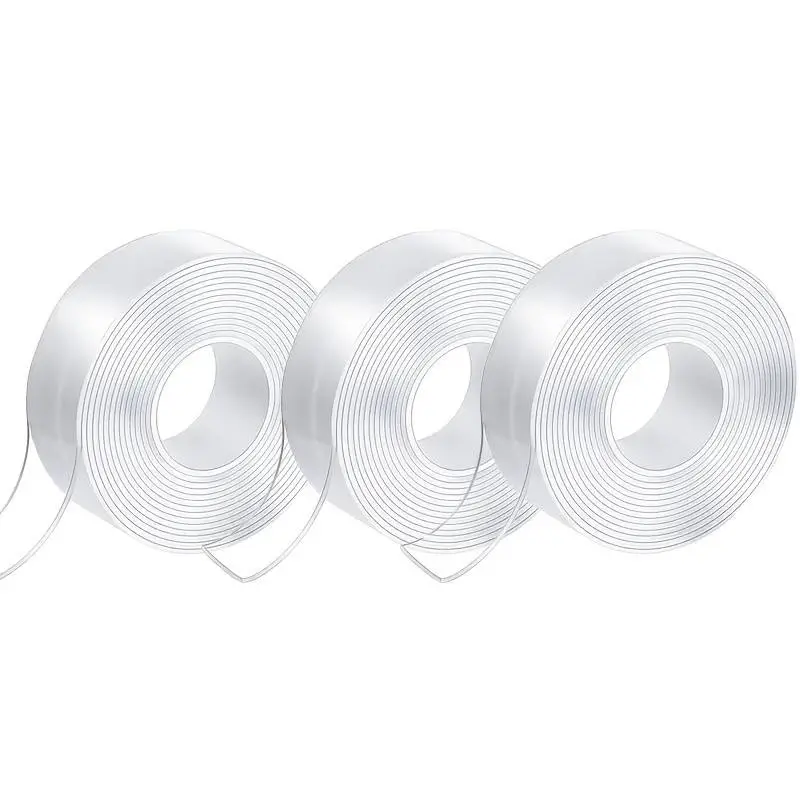 3 Roll Heavy Duty Nano Double-Sided Tape-Reusable, Traceless And Washable-Strong Adhesive Strip, Suitable for Home, Office And Car